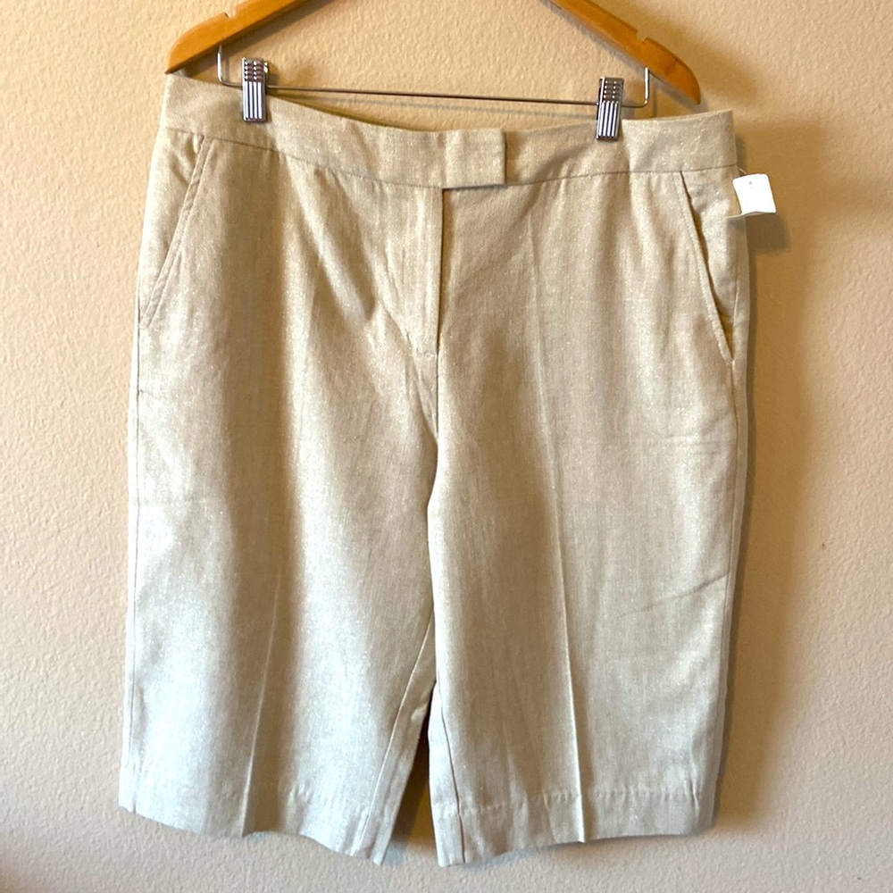5/$10❤️❤️❤️Isaac Mizrahi + Target Sparkly 4PocketCapriDressy LINEN COTTON
